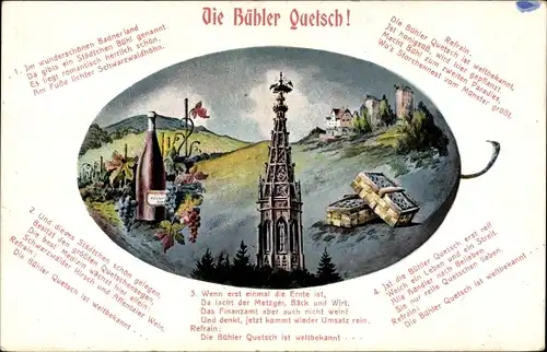 Lied Ak Bühl in Baden Schwarzwald, Die Bühler Quetsch