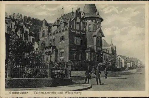 Ak Saarbrücken im Saarland, Feldmannstraße und Winterberg