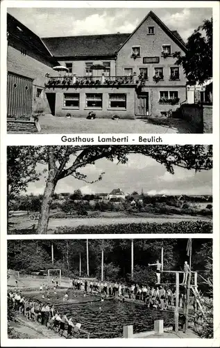 Ak Beulich Rheinland Pfalz, Gasthaus Wilhelm Lamberti, Freibad