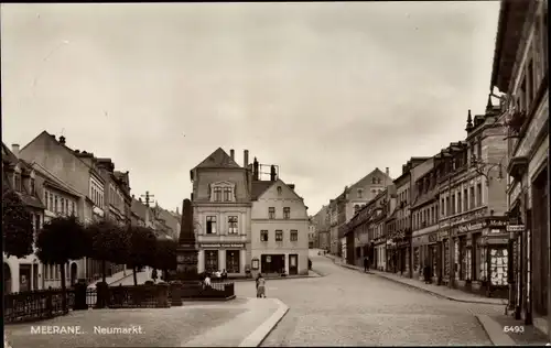 Ak Meerane in Sachsen, Neumarkt, Geschäfte