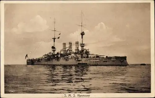 Ak Deutsches Kriegsschiff, SMS Hannover, Kaiserliche Marine