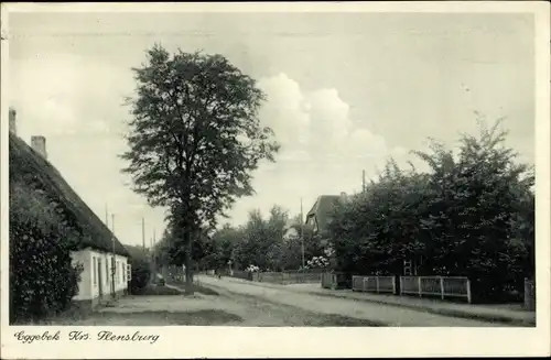Ak Eggebek Kreis Flensburg, Straßenpartie, Eggebek Mühle Asmussen