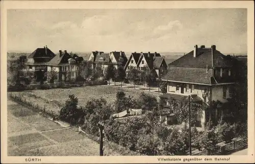 Ak Sürth Rodenkirchen Köln am Rhein, Villenkolonie gegenüber dem Bahnhof