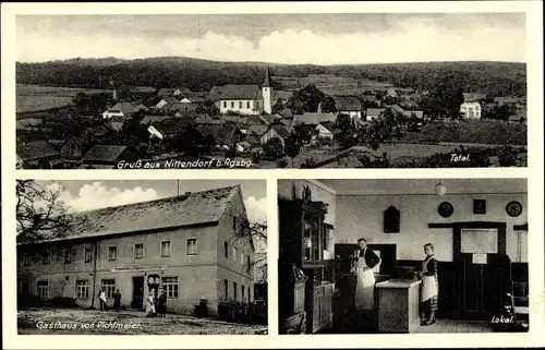 Ak Nittendorf in der Oberpfalz Bayern, Totalansicht, Gasthaus, Innenansicht