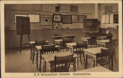 Ak Oirschot Nordbrabant, R. K. Kweekschool, Handwerkklas