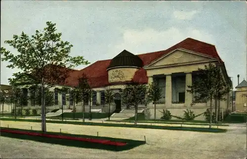 Ak Leipzig in Sachsen, Weltausstellung für Buchgewerbe und Graphik 1914, Ausstellungsgebäude