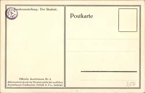 Ak Leipzig Sachsen, Weltausstellung für Buchgewerbe und Graphik 1914, Sonderausstellung Der Student