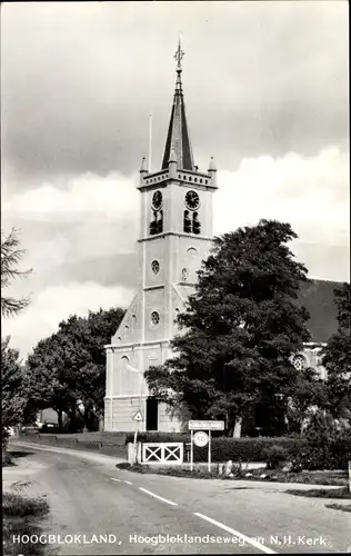 Ak Hoogblokland Südholland, Hoogbloklandseweg en Ned. Herv. Kerk