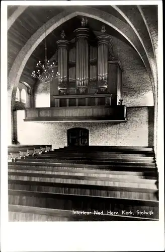 Ak Stolwijk Südholland, Ned. Herv. Kerk, Interieur, Orgel