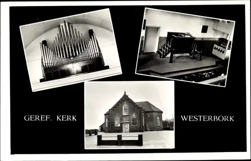 Ak Westerbork Drenthe Niederlande, Geref. Kerk, Orgel