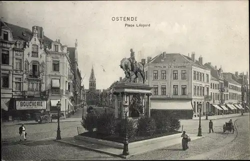 Ak Oostende Ostende Westflandern, Place Leopold