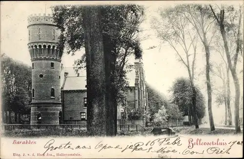 Ak Hellevoetsluis Südholland, Barakken, Wasserturm