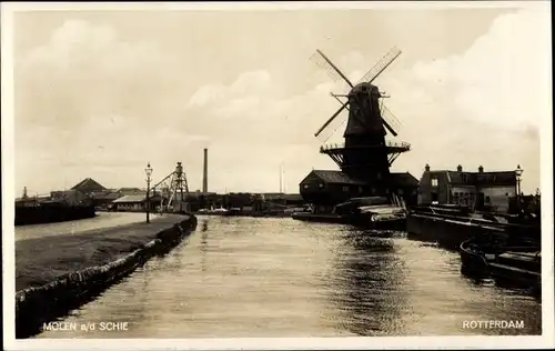 Ak Rotterdam Südholland Niederlande, Molen a. d. Schie
