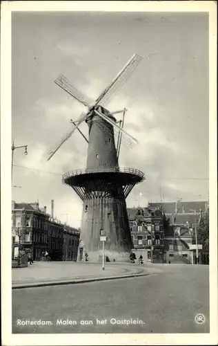 Ak Rotterdam Südholland Niederlande, Molen aan het Oostplein