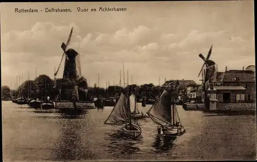 Ak Rotterdam Südholland, Delftshaven, Voor en Achterhaven