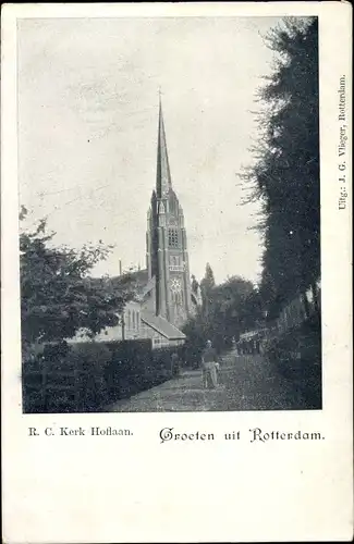 Ak Rotterdam Südholland Niederlande, R.C. Kerk Hoflaan