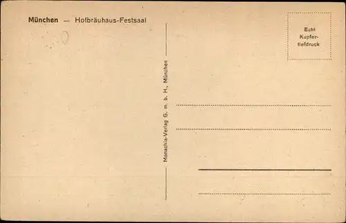 Ak München, Hofbräuhaus, Festsaal