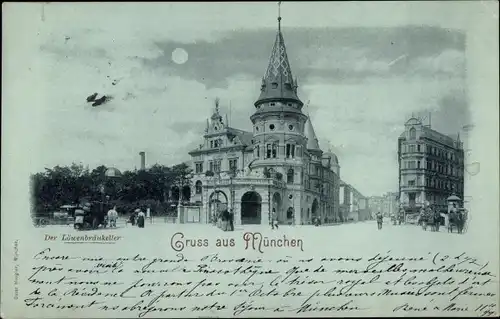 Mondschein Ak München, Der Löwenbräukeller