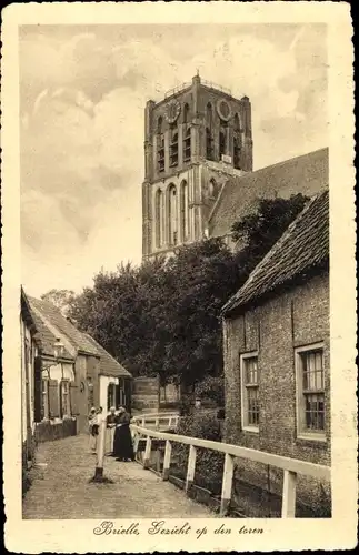 Ak Brielle Südholland, Toren, Straßenpartie