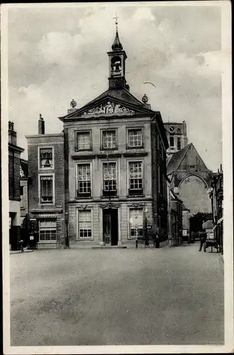 Ak Den Briel Brielle Südholland, Stadhuis, Platz vor dem Rathaus, Kirche