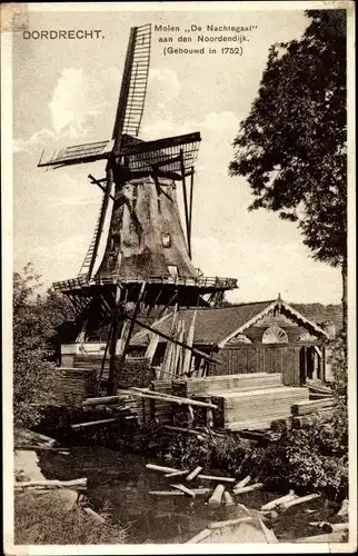 Ak Dordrecht Südholland Niederlande, Molen de Nachtegaal aan den Noordendijk