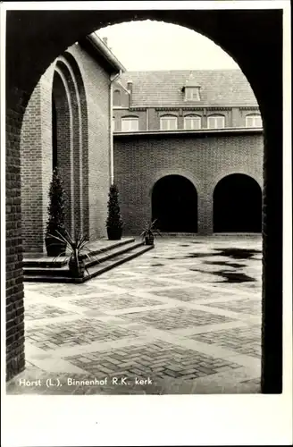 Ak Horst Limburg Niederlande, Binnenhof R. K. Kerk