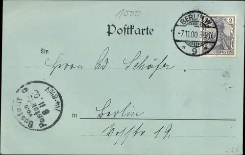 Mondschein Ak Berlin Mitte, National-Denkmal