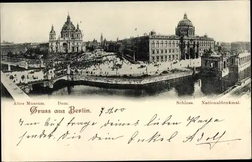 Ak Berlin Mitte, Altes Museum, Dom, Schloss, Nationaldenkmal