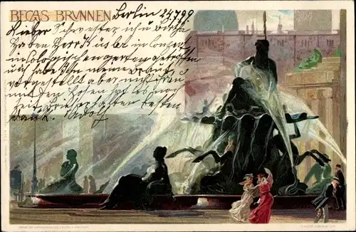 Künstler Litho Kley, Heinrich, Berlin Mitte, Begas Brunnen