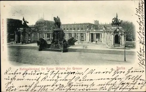 Ak Berlin Mitte, Nationaldenkmal für Kaiser Wilhelm den Großen
