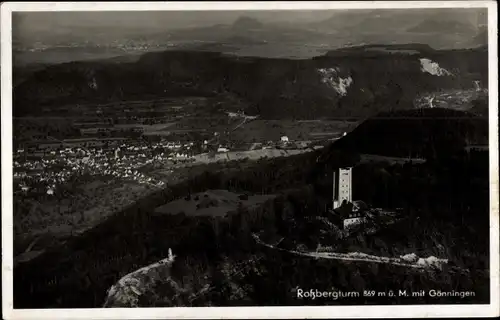 Ak Gomaringen Baden Württemberg, Unterkunftshaus Rossbergturm mit Gönningen