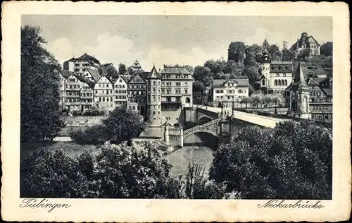 Ak Tübingen am Neckar, Neckarbrücke