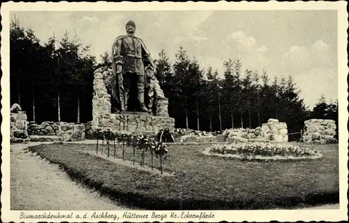 Ak Ascheffel im Kreis Eckernförde, Bismarckdenkmal auf dem Aschberg, Hüttener Berge