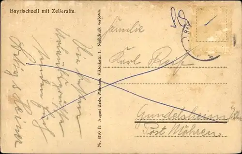 Ak Bayrischzell im Mangfallgebirge Oberbayern, mit Zelieralm