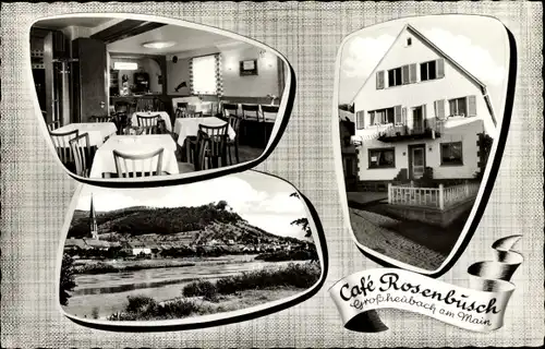 Ak Großheubach am Main Unterfranken, Cafe Rosenbusch, Speiseraum, Panorama