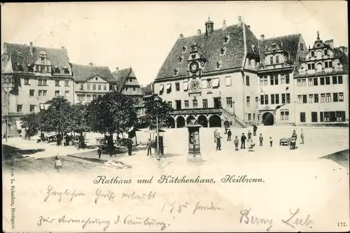 Ak Heilbronn am Neckar, Rathaus und Kätchenhaus