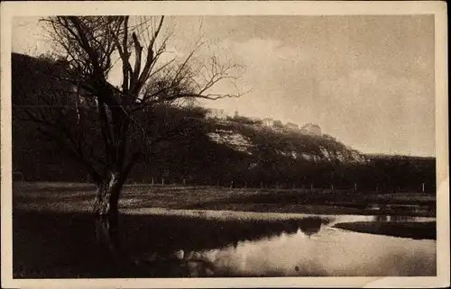 Ak Dornburg Camburg in Thüringen, Wasseransicht mit Blick zum Ort