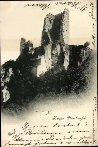 Ak Königswinter am Rhein, Drachenfels