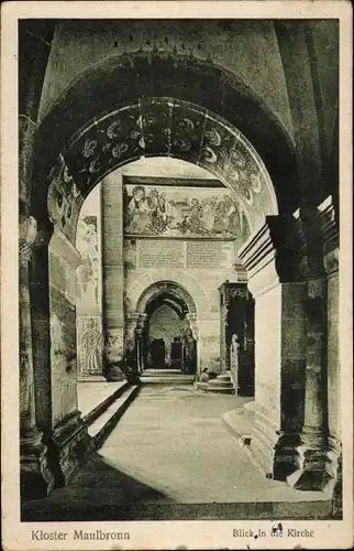 Ak Maulbronn im Schwarzwald, Blick in die Kirche