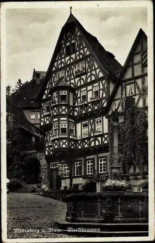 Ak Miltenberg am Main Unterfranken, Marktbrunnen