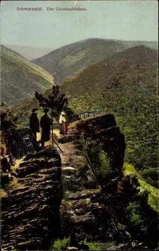 Ak Bad Blankenburg in Thüringen, Schwarzatal, Der Griesbachfelsen