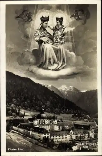 Ak Ettal Oberbayern, Kloster, Benediktinerabtei
