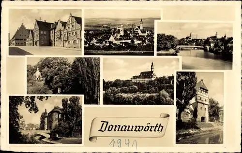 Ak Donauwörth in Schwaben Bayern, Ortsansicht