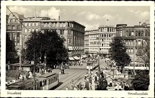 Ak Düsseldorf am Rhein, Corneliusplatz, Straßenbahn