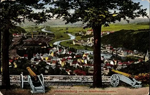 Ak Hohenlimburg Hagen in Westfalen Ruhrgebiet, Stadtpanorama von der Schlossterrasse