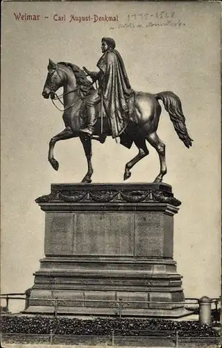 Ak Weimar in Thüringen, Carl August-Denkmal