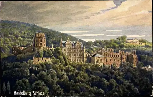 Künstler Ak Heidelberg, Schloss