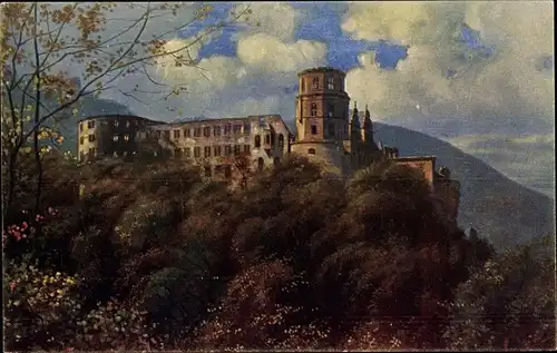 Künstler Ak Hoffmann, H., Heidelberg am Neckar, Schloss von der Terrasse gesehen