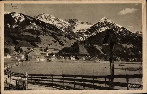 Ak Fischen im Allgäu Schwaben, Panorama vom Ort