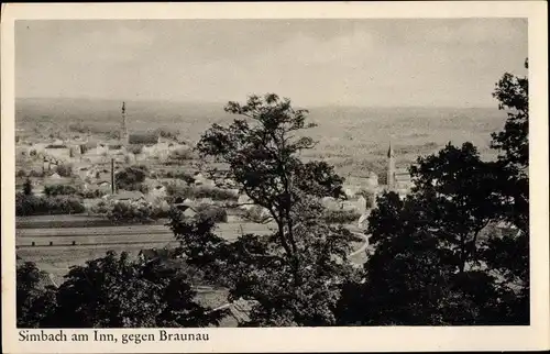 Ak Simbach am Inn, Gesamtansicht der Stadt gegen Braunau